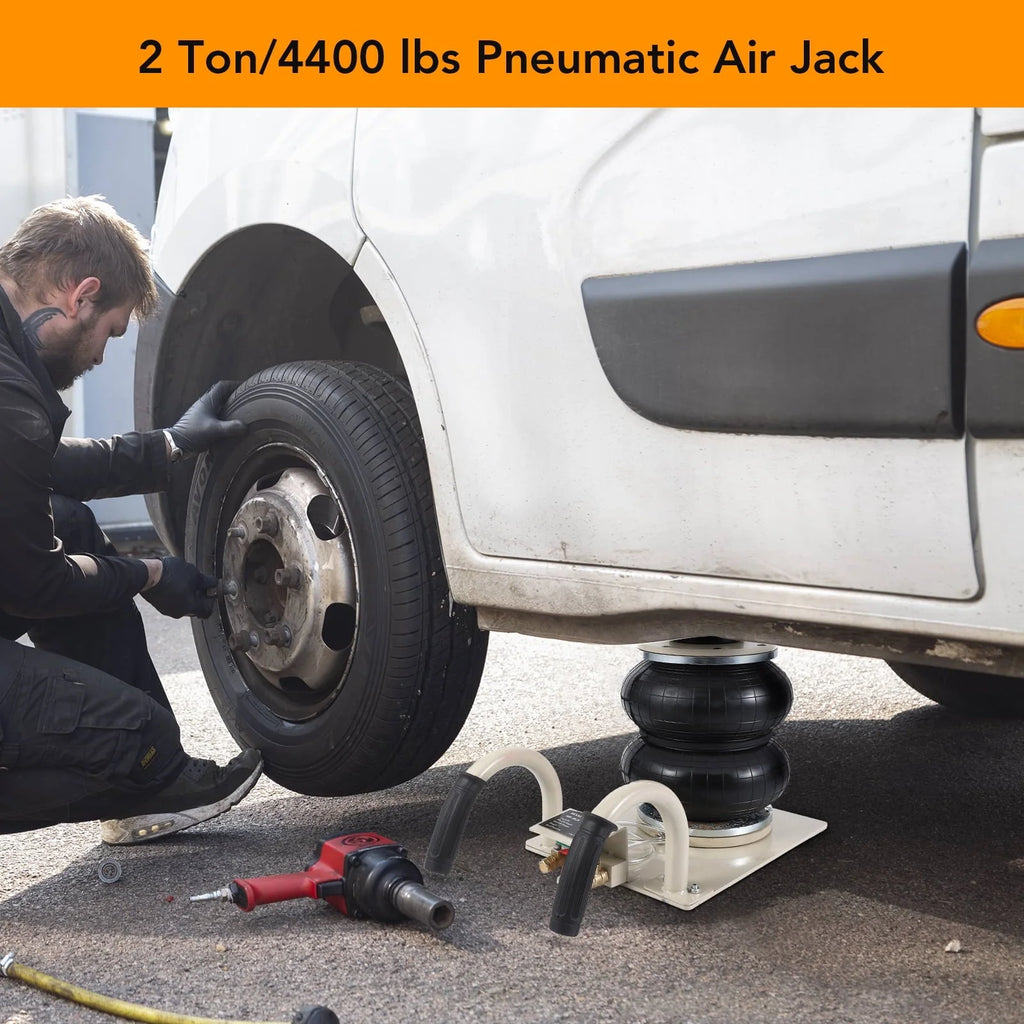 Air Jack, 3 Ton/6600 lbs Touble Bag Air Jack, 3-4S Lift Up to 11.8 Inch Fast LiftingJack for Cars with Portable Short Handle