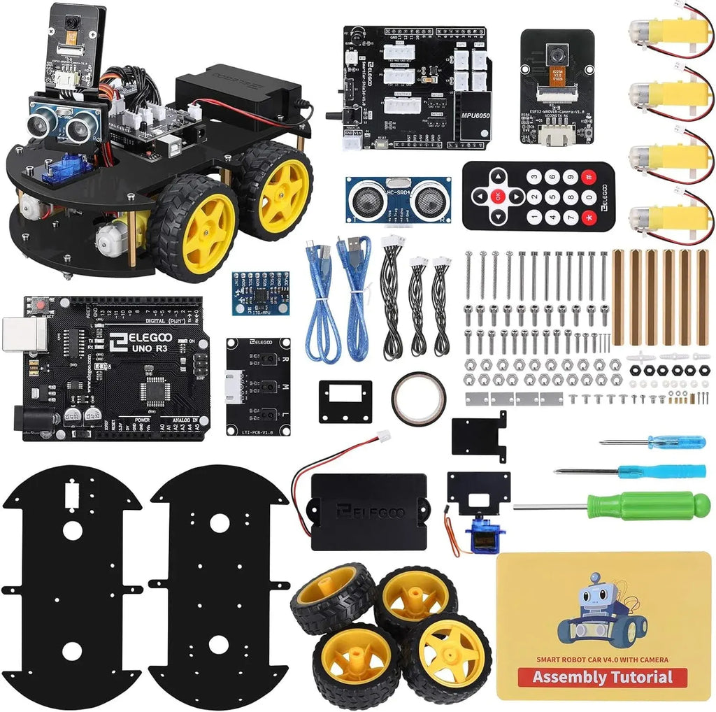R3 Smart Robot Car Kit V4 for Arduino Robotics for Kids Ages 8-12 12-16 STEM Science Kits Coding Gifts for 8 9 10 11 12 13 14 15 16 Year Old Boys Girls Teens Cool Engineering Building Toys