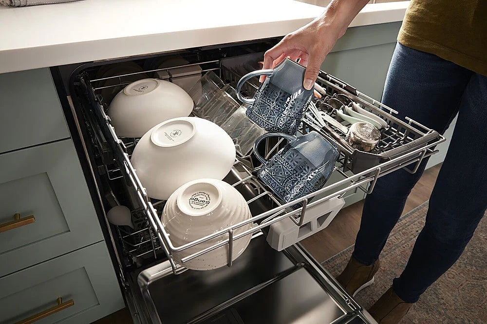 Whirlpool - 24 Top Control Built-In Dishwasher with Stainless Steel Tub, Large Capacity & 3rd Rack, 47 dBA - Black stainless steel