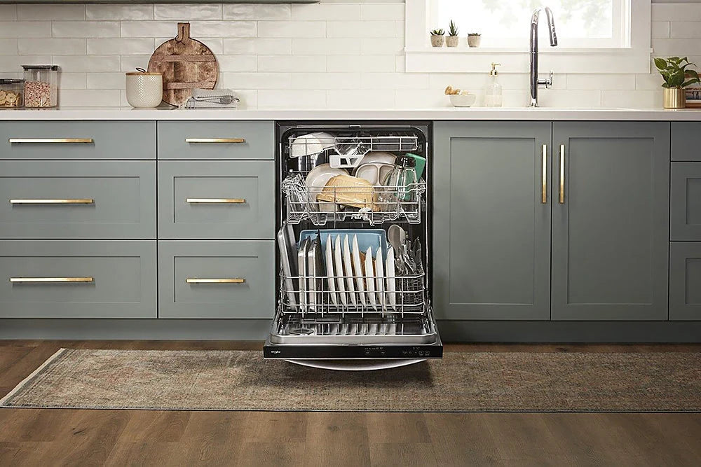 Whirlpool - 24 Top Control Built-In Dishwasher with Stainless Steel Tub, Large Capacity & 3rd Rack, 47 dBA - Stainless steel