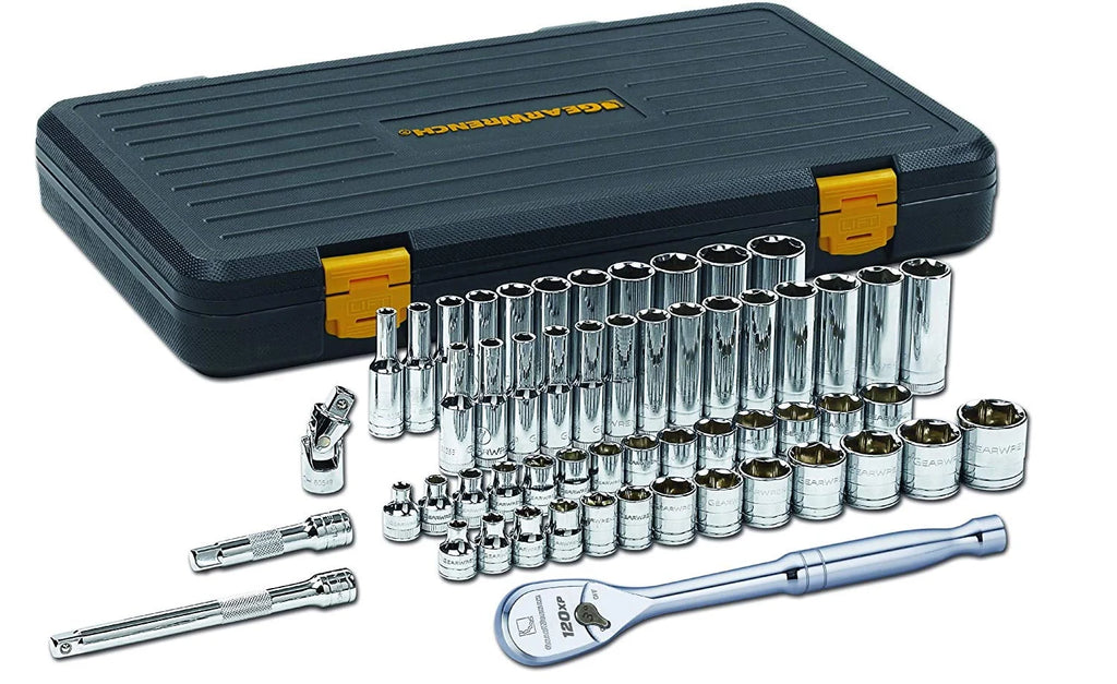 GearWrench 80550P 56-Piece 3/8-Inch Drive SAE/Metric 6 Point Standard and Deep Socket Set