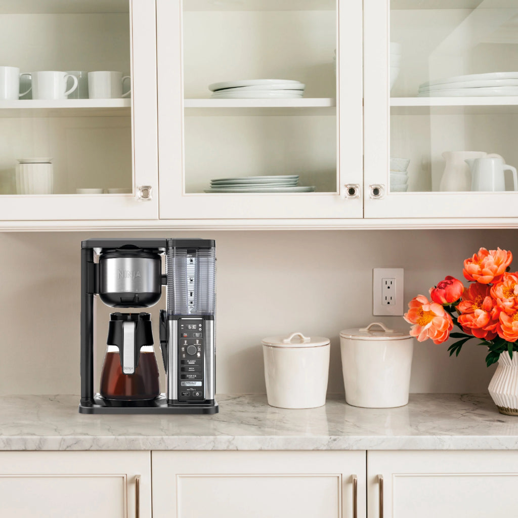 Ninja CM401 - 10-Cup Specialty Coffee Maker with Fold-Away Frother and Glass Carafe CM401 - Black/Stainless Steel