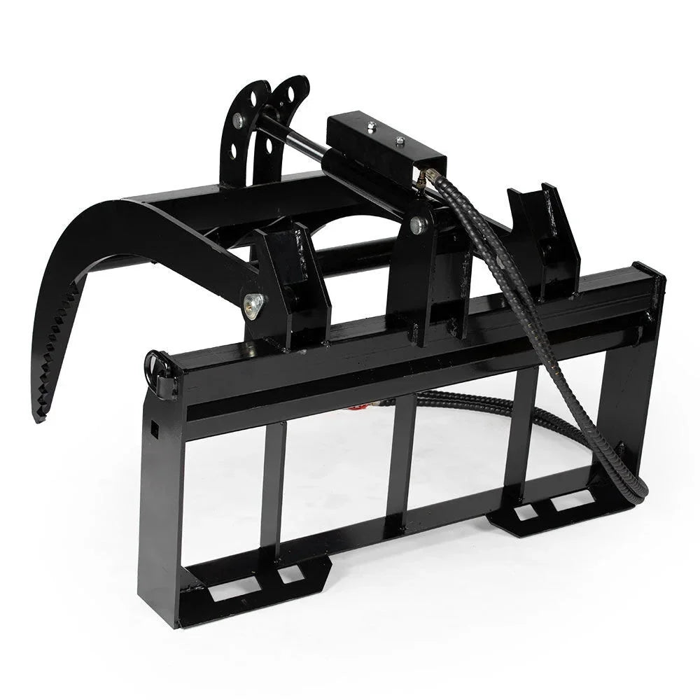 Titan Attachments Hydraulic Skid Steer Pallet Fork Grapple Attachment V2 with 48in Fork Blades, 1/2in Thick Steel Frame, Quick Tach Mounting System