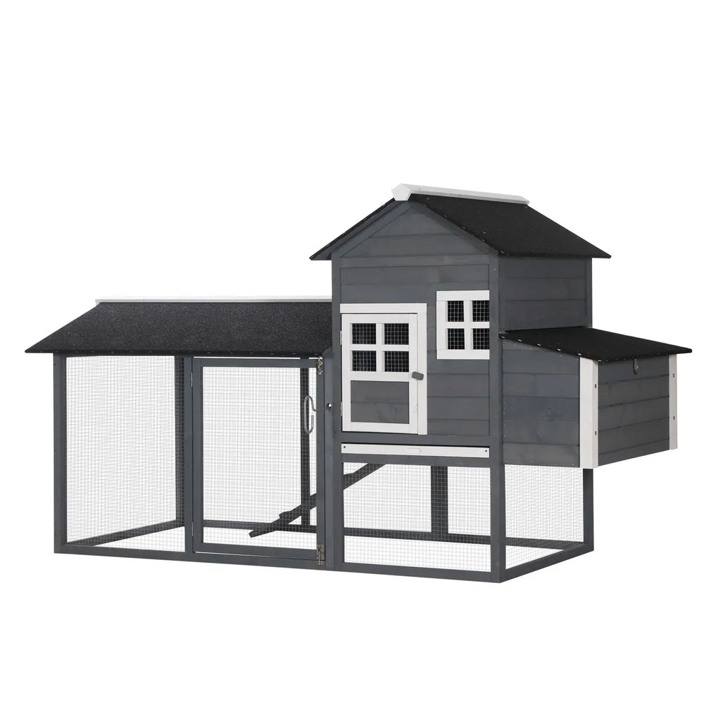 84'' Chicken Coop Deluxe Wooden House Hen Backyard Poultry Hutch Run Box