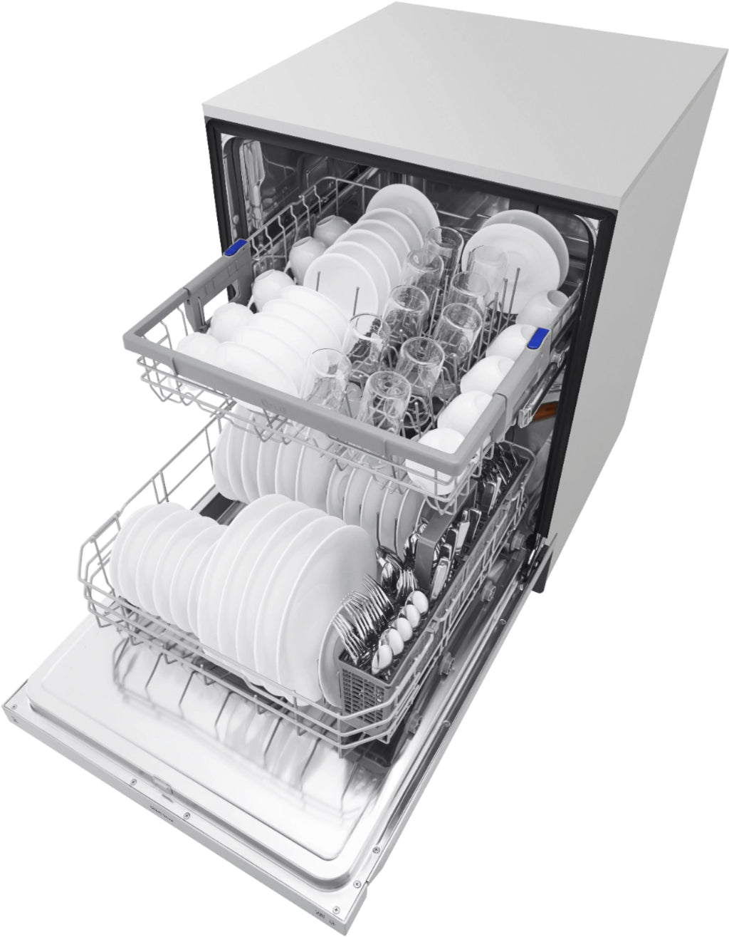 LG - 24 Front-Control Built-In Dishwasher with Stainless Steel Tub, QuadWash, 48 dBa - Stainless steel
