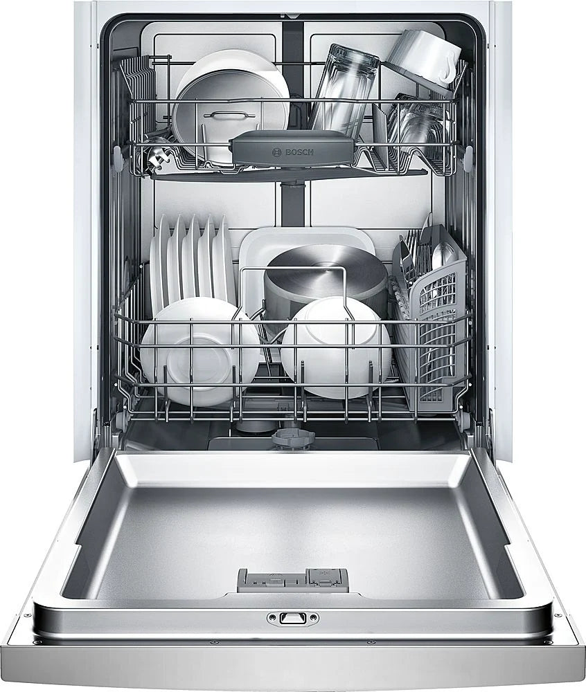Bosch - 100 Series 24 Front Control Tall Tub Built-In Dishwasher with Stainless-Steel Tub - Stainless steel