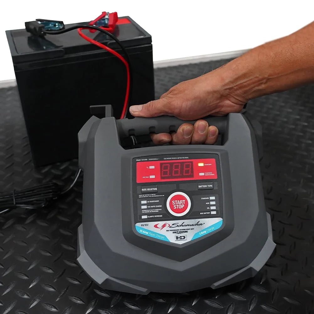Schumacher SC1280 15A 6V/12V Fully Automatic Battery Charger/Maintainer – Auto & Marine - New in Box