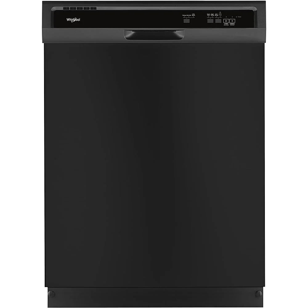 Whirlpool - 24 Front Control Built-In Dishwasher with 1-Hour Wash Cycle, 55dBA - Black