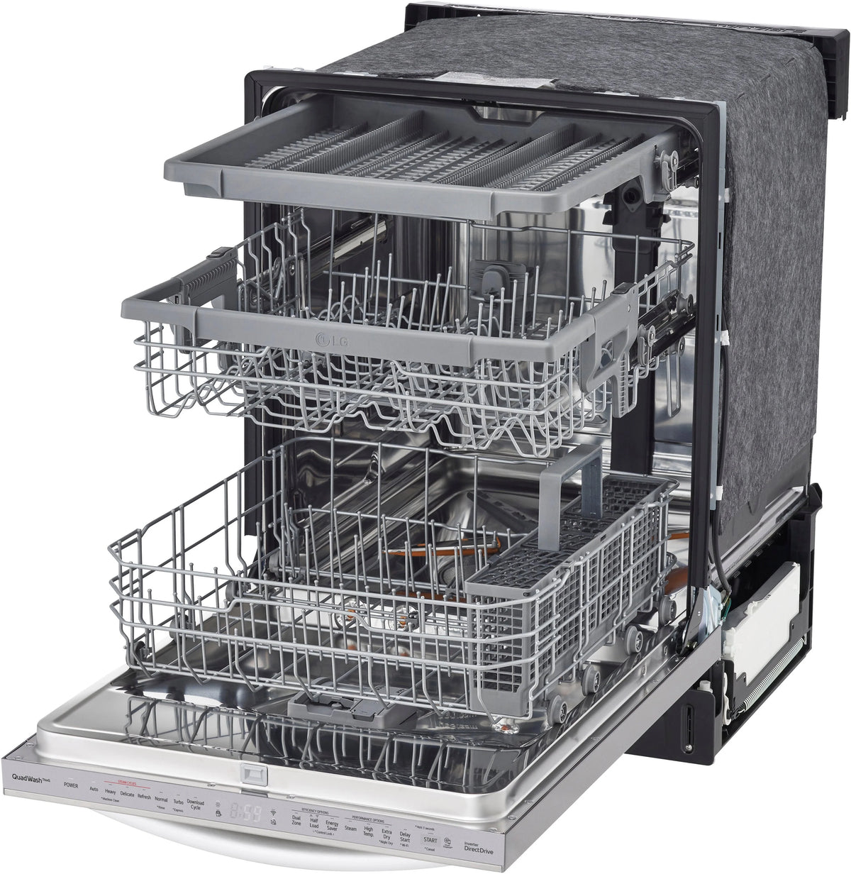 LG - 24 Top Control Smart Built-In Stainless Steel Tub Dishwasher with 3rd Rack, QuadWash and 46dba - Stainless steel