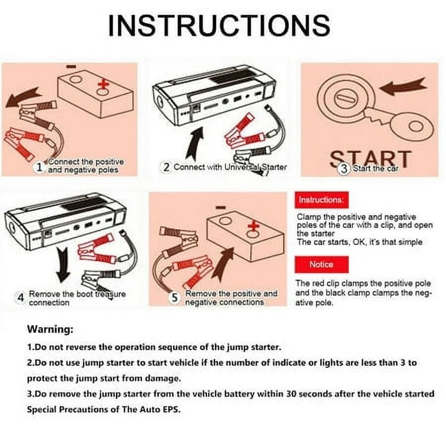 Xhy 50800mAh Car Jump Starter Portable Battery Pack Booster Jumper Box Emergency Start Power Bank Supply Charger with Built-in LED Light