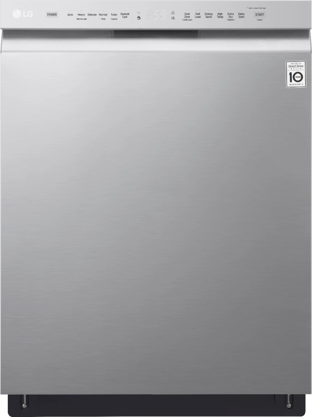 LG - 24 Front-Control Built-In Dishwasher with Stainless Steel Tub, QuadWash, 48 dBa - Stainless steel