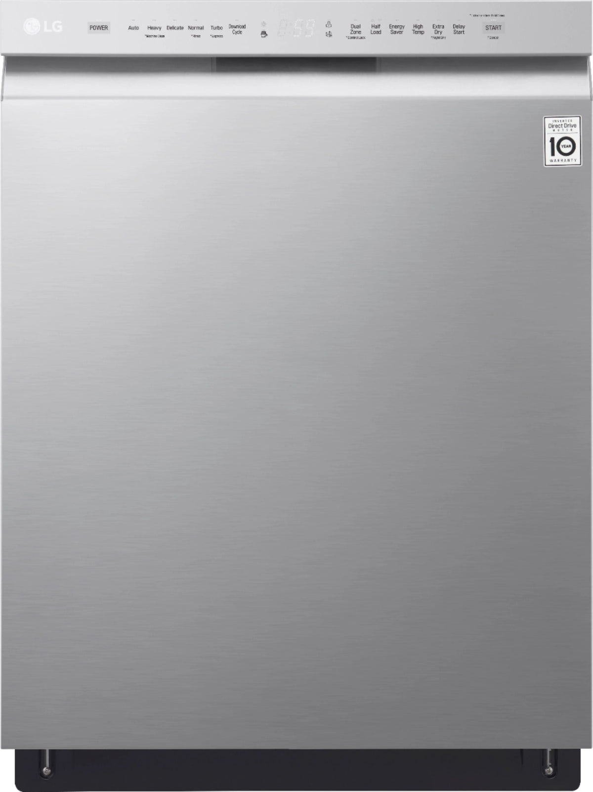 LG - 24 Front-Control Built-In Dishwasher with Stainless Steel Tub, QuadWash, 48 dBa - Stainless steel