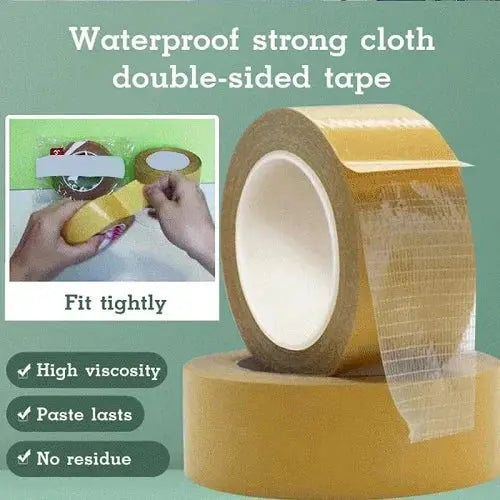 Double-Sided Tape with Reinforced Mesh Core and Clear Adhesive, 2 in x 196 in