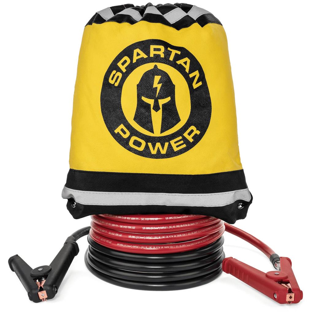 10 foot 1/0 AWG Heavy Duty Jumper Cables Set by Spartan Power