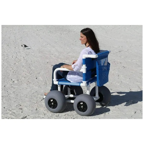 Beach/All Terrain Wheelchair, 12 Balloon Tires for Soft Sand, Easily Disassembles