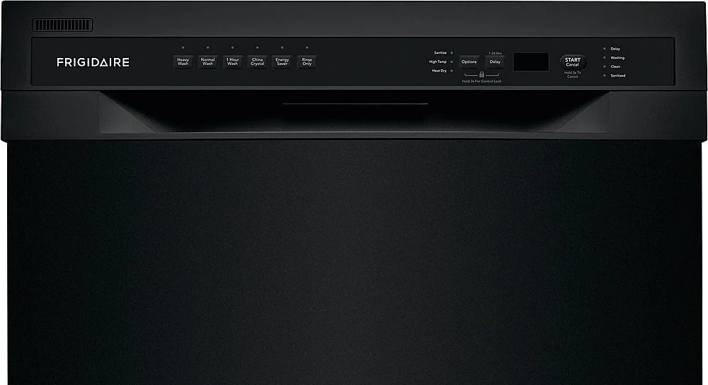 Frigidaire - 24 Compact Front Control Built-In Dishwasher with Stainless Steel Tub, 52 dBA - Black