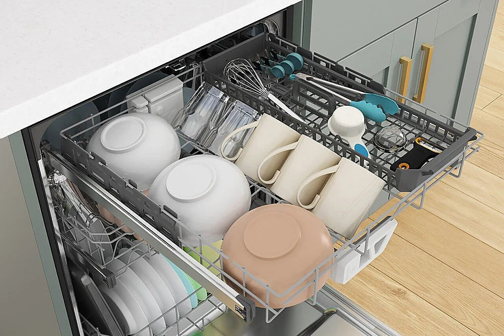Whirlpool - 24 Top Control Built-In Dishwasher with Stainless Steel Tub, Large Capacity & 3rd Rack, 47 dBA - Black stainless steel