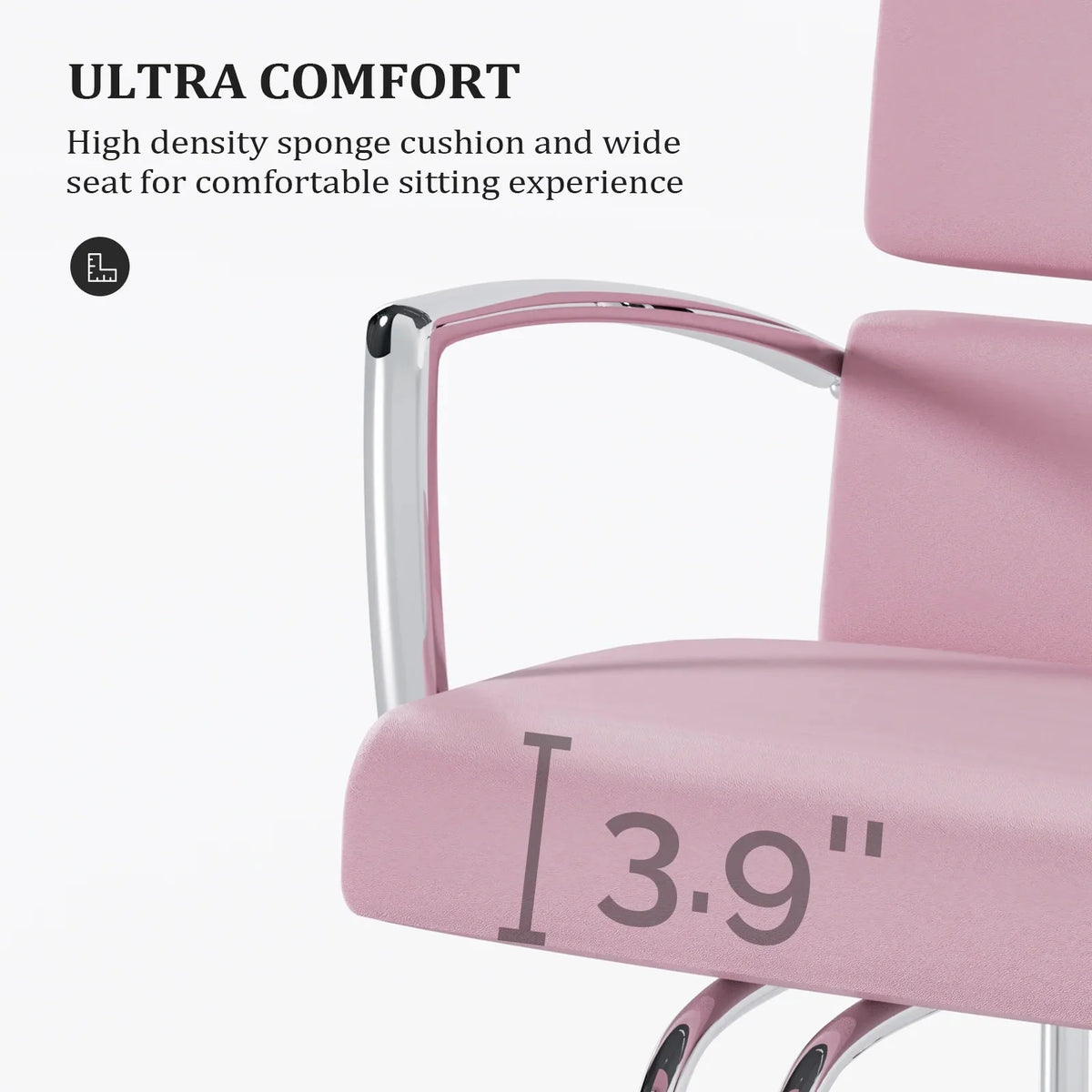 OmySalon Salon Chair Heavy Duty for Stylist, Barber Chair Pink 360 Degree Swivel, Hydraulic Pump for Hair Cutting, Beauty Spa Styling Hairdressing Tattoo Equipment