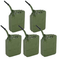 ZENY Jerry Can 5 Gallon Fuel Steel Tank NATO Style Extension Spout Gasoline Storage, 5 Pieces
