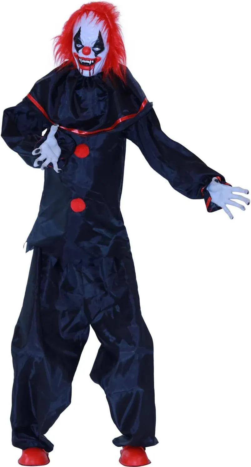 Haunted Hill Farm Life-Size Talking Clown Jack in The Box, Halloween Animatronic with Motion and Touch Activated Lights and Sounds, Battery Operated Indoor or Covered Outdoor Halloween Decorations