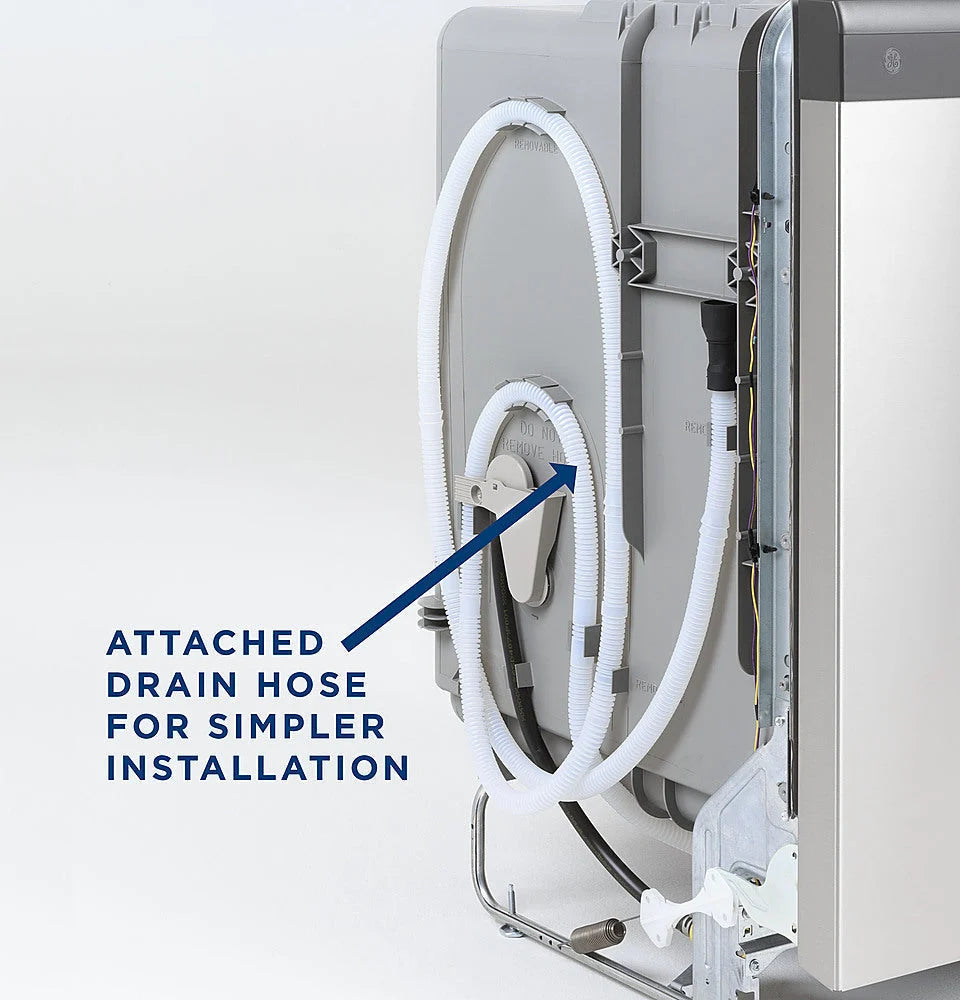 GE - Front Control Built-In Dishwasher with 59 dBA - White
