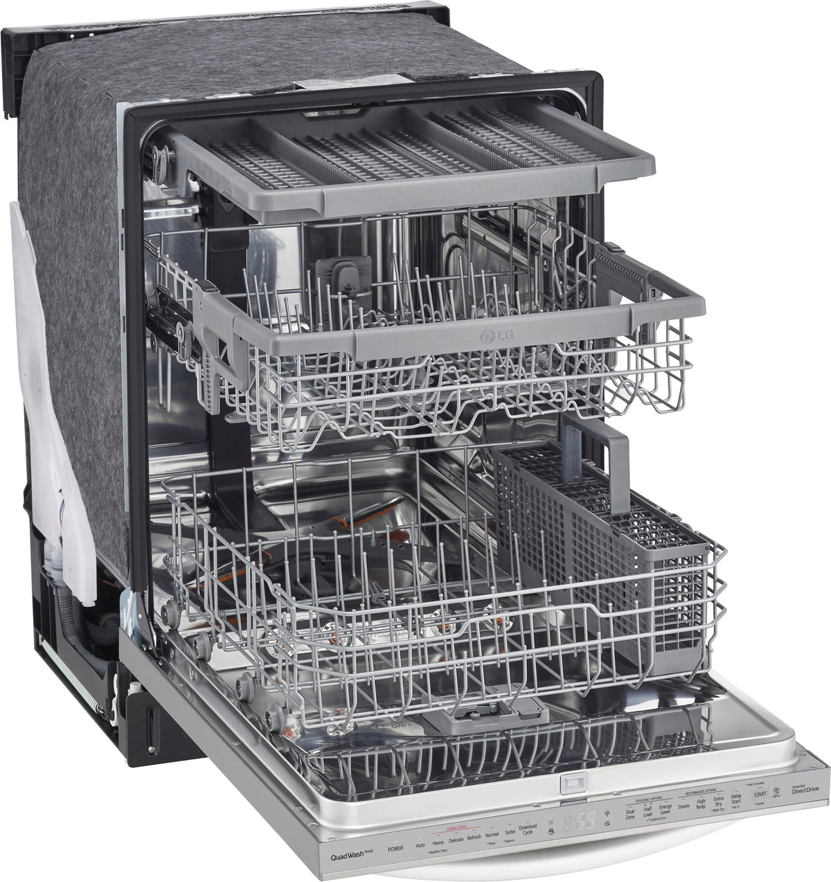 LG - 24 Top Control Smart Built-In Stainless Steel Tub Dishwasher with 3rd Rack, QuadWash and 46dba - Stainless steel