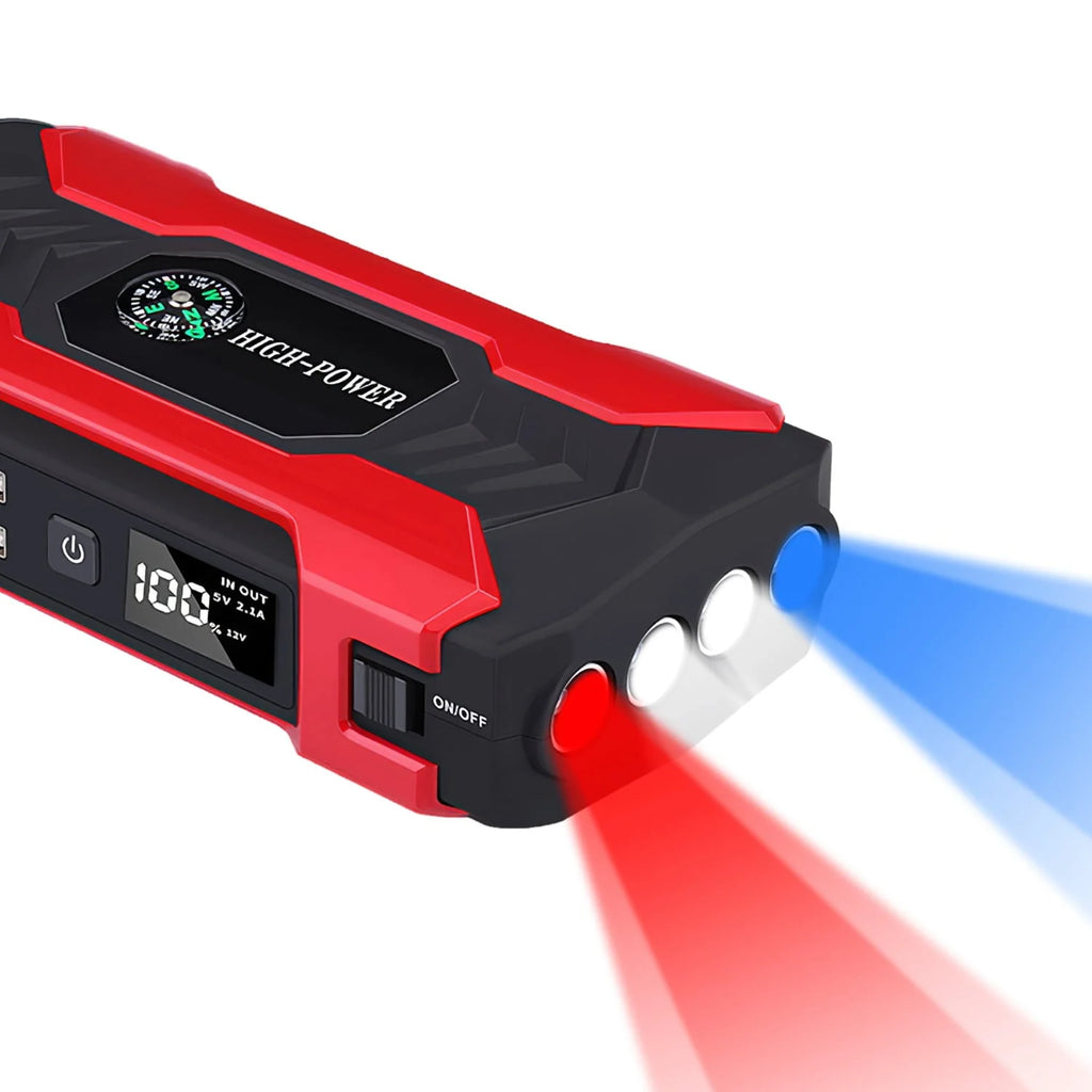 iNova Car Jump Starter Booster 800A Peak 28000mAh 12V Battery Charger (Up to 6.0L Gas or 3.0L Diesel Engine) with LCD Screen 4 Modes LED Flashlight