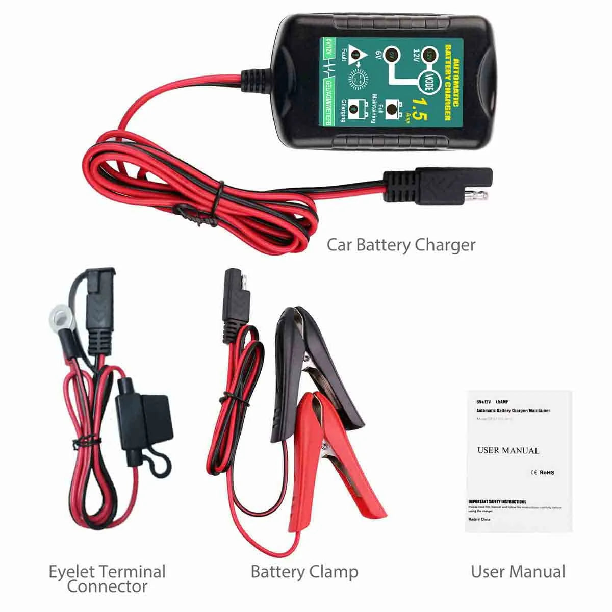 3 Pack 6V 12V battery charger maintainer trickle for Harley Davidson motorcycles