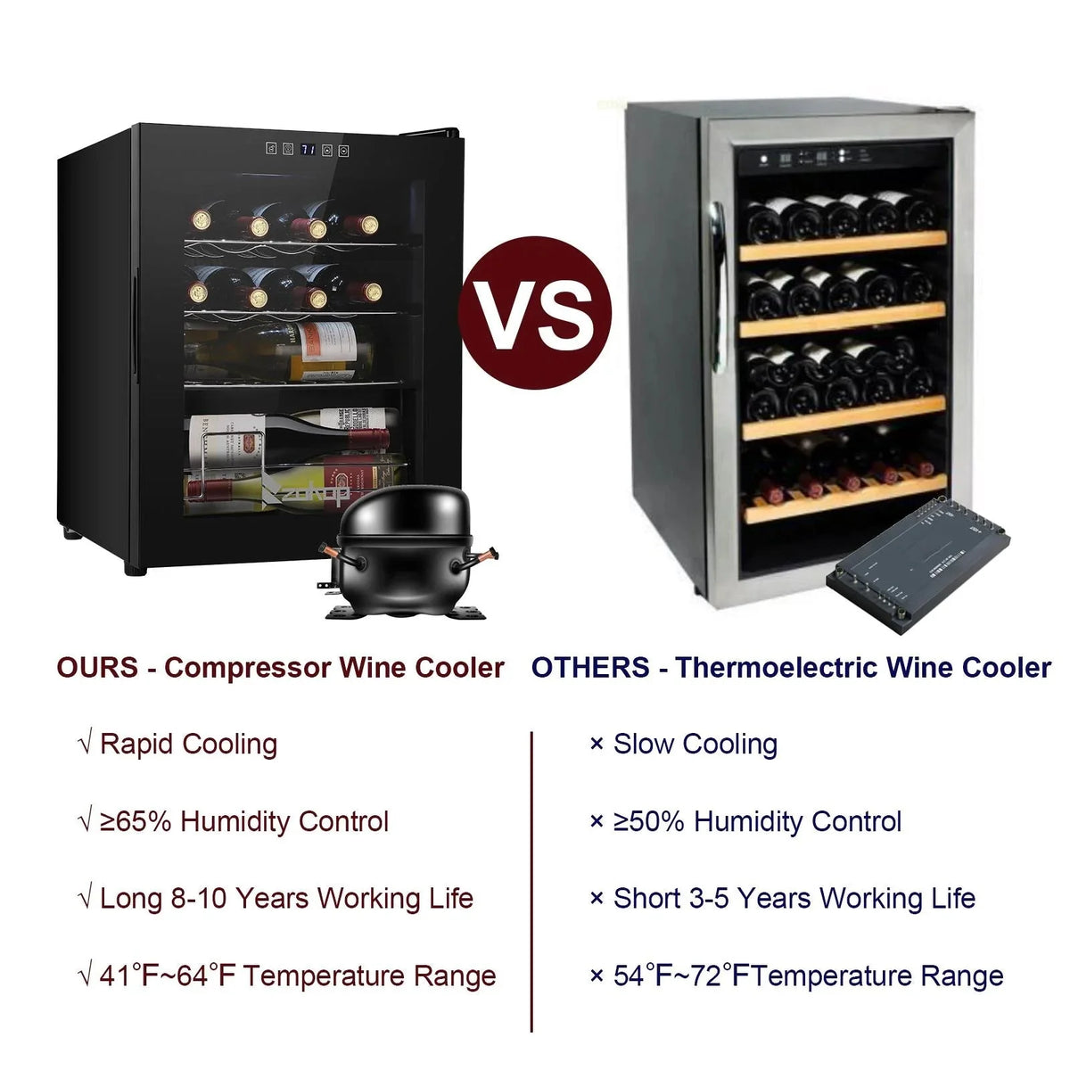 Zimtown 16 Bottle Compressor Wine Cooler Refrigerator w/Lock | Large Freestanding Wine Cellar For Red, White, Champagne or Sparkling Wine | Digital Temperature Control Fridge Glass Door Black