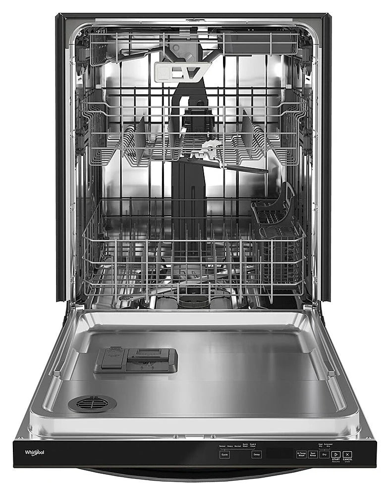 Whirlpool - 24 Top Control Built-In Dishwasher with Stainless Steel Tub, Large Capacity & 3rd Rack, 47 dBA - Black stainless steel