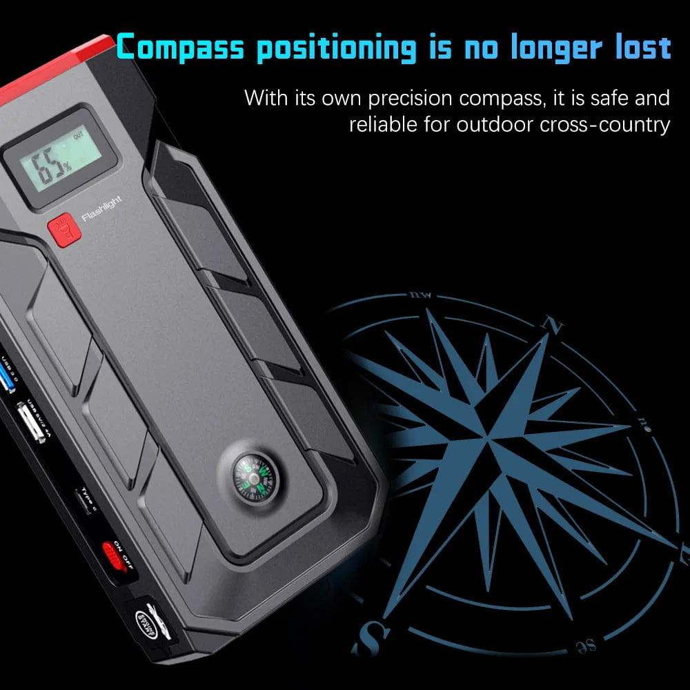 Car Jump Starter, 99900mAh Battery Jump Starter for All Gas or Up to 10L Diesel, Battery Booster Power Pack, 12V Auto Jump Box with LED Light, USB Quick Charge 3.0