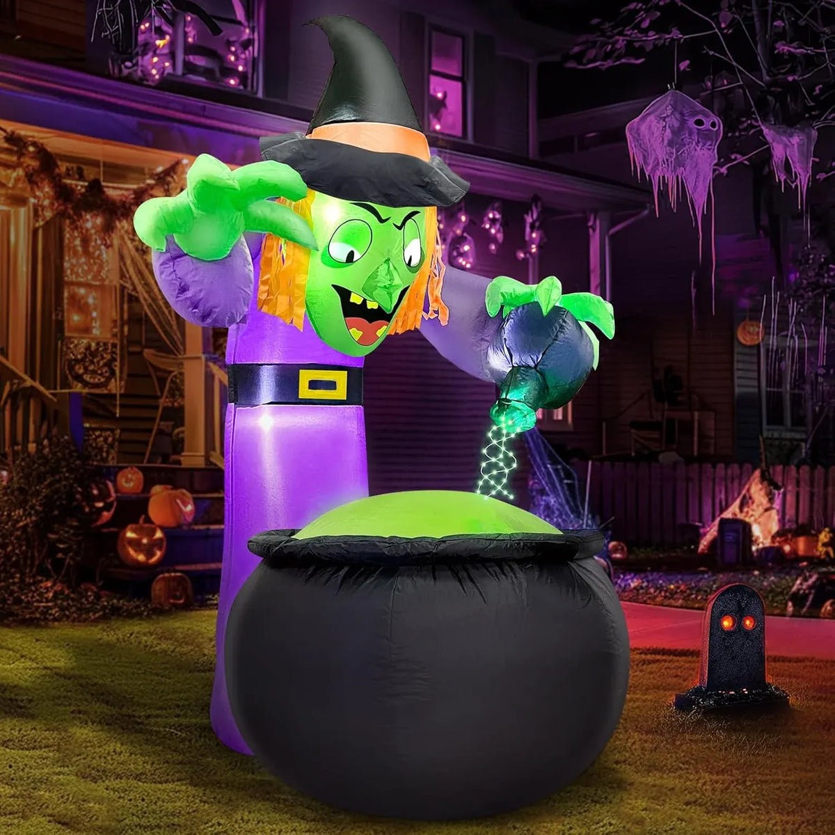 12 Ft Giant Halloween Inflatables Decorations Outdoor Scary Clown Hold Axe Blow Up Build-in LED Lights Inflatable Halloween Outdoor Yard Decors for Garden Lawn Home Holiday Party Outside