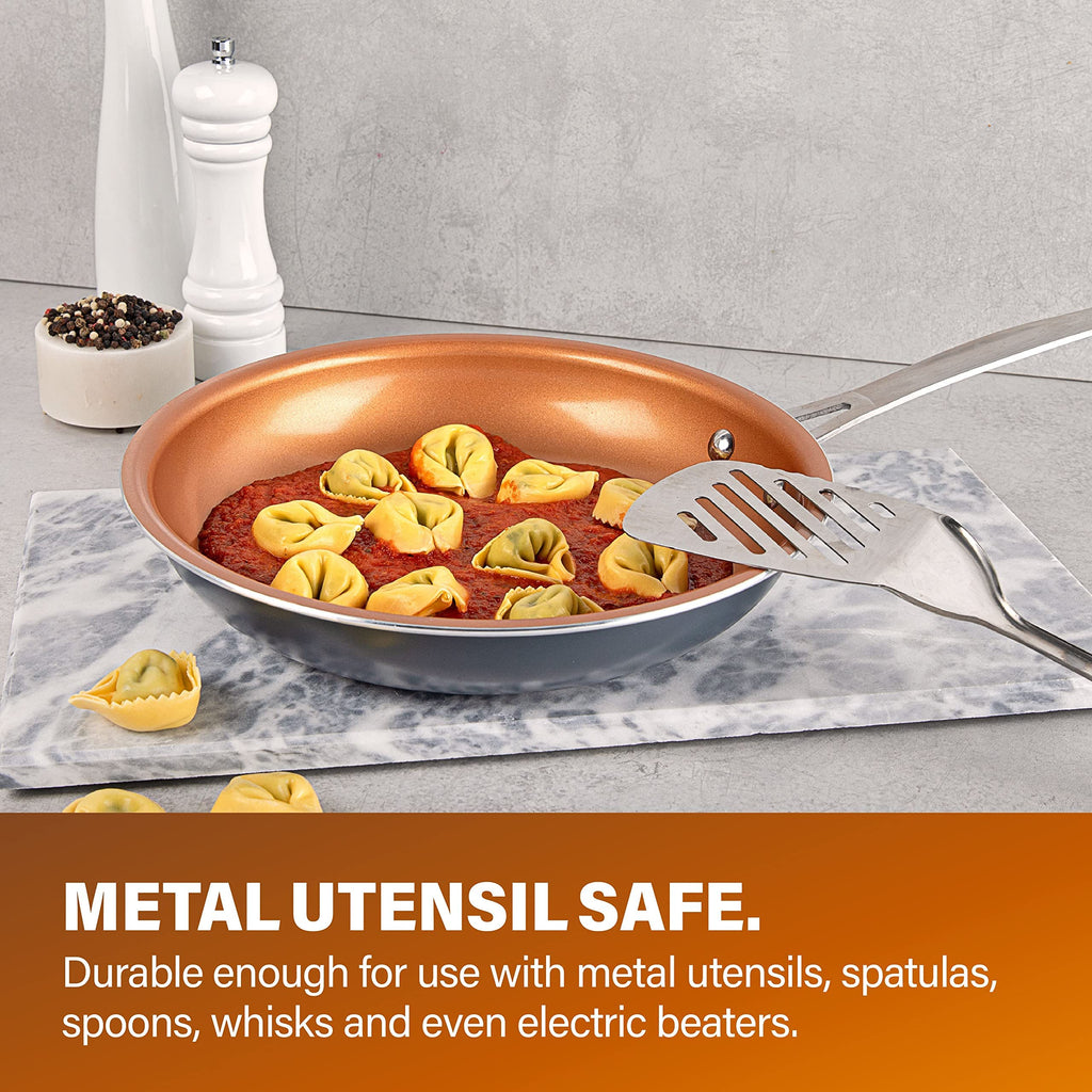 Gotham Steel 20 Pc Copper Pots and Pans Set Nonstick Cookware Set, Pot and Pan Set, Kitchen Cookware Sets, Ceramic Cookware Set, Ceramic Non Stick Pots and Pans Set with Lids, Pot Set, Dishwasher Safe