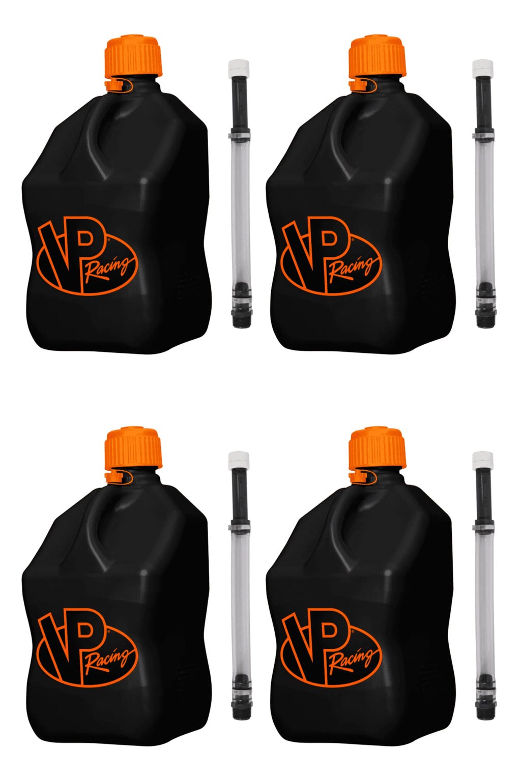 VP Racing Utility Jug 5.5 Gallon + Deluxe Hose - Mix and Match Between 11 Different Colors - Made in the USA (4 Pack, V-Twin)
