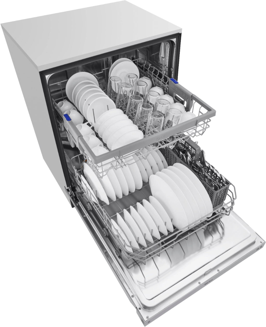 LG - 24 Front-Control Built-In Dishwasher with Stainless Steel Tub, QuadWash, 48 dBa - Stainless steel