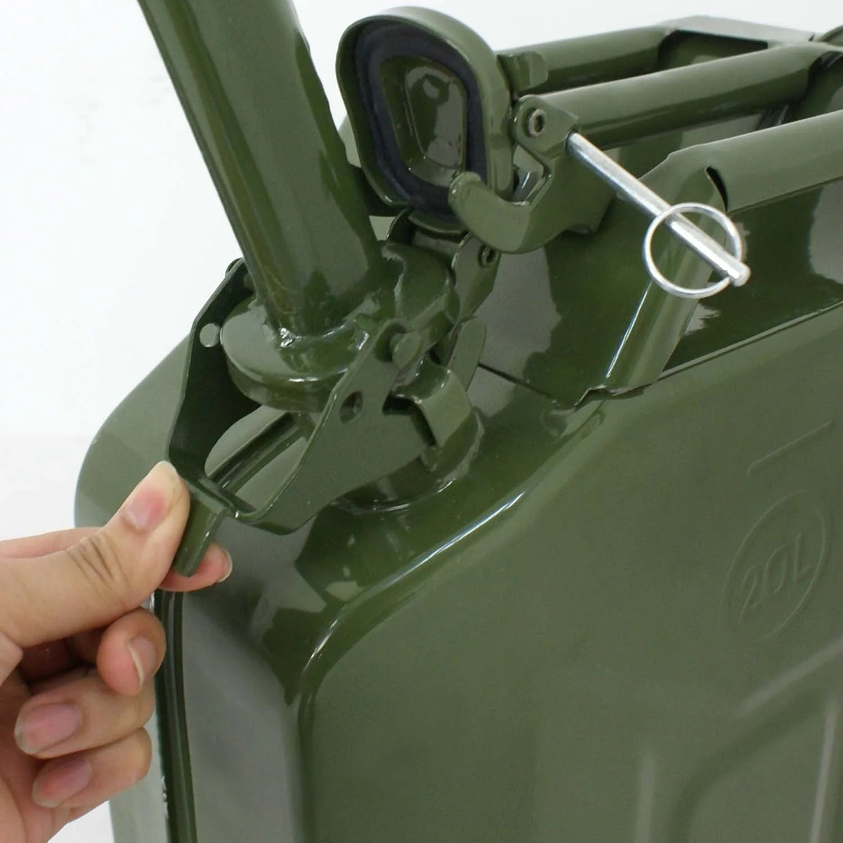 ZENY Jerry Can 5 Gallon Fuel Steel Tank NATO Style Extension Spout Gasoline Storage, 5 Pieces