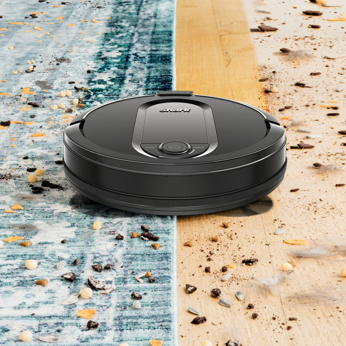 Shark - IQ Robot Self-Empty XL RV1001AE, Wi-Fi Connected, Robot Vacuum with Self-Cleaning Brushroll - Black