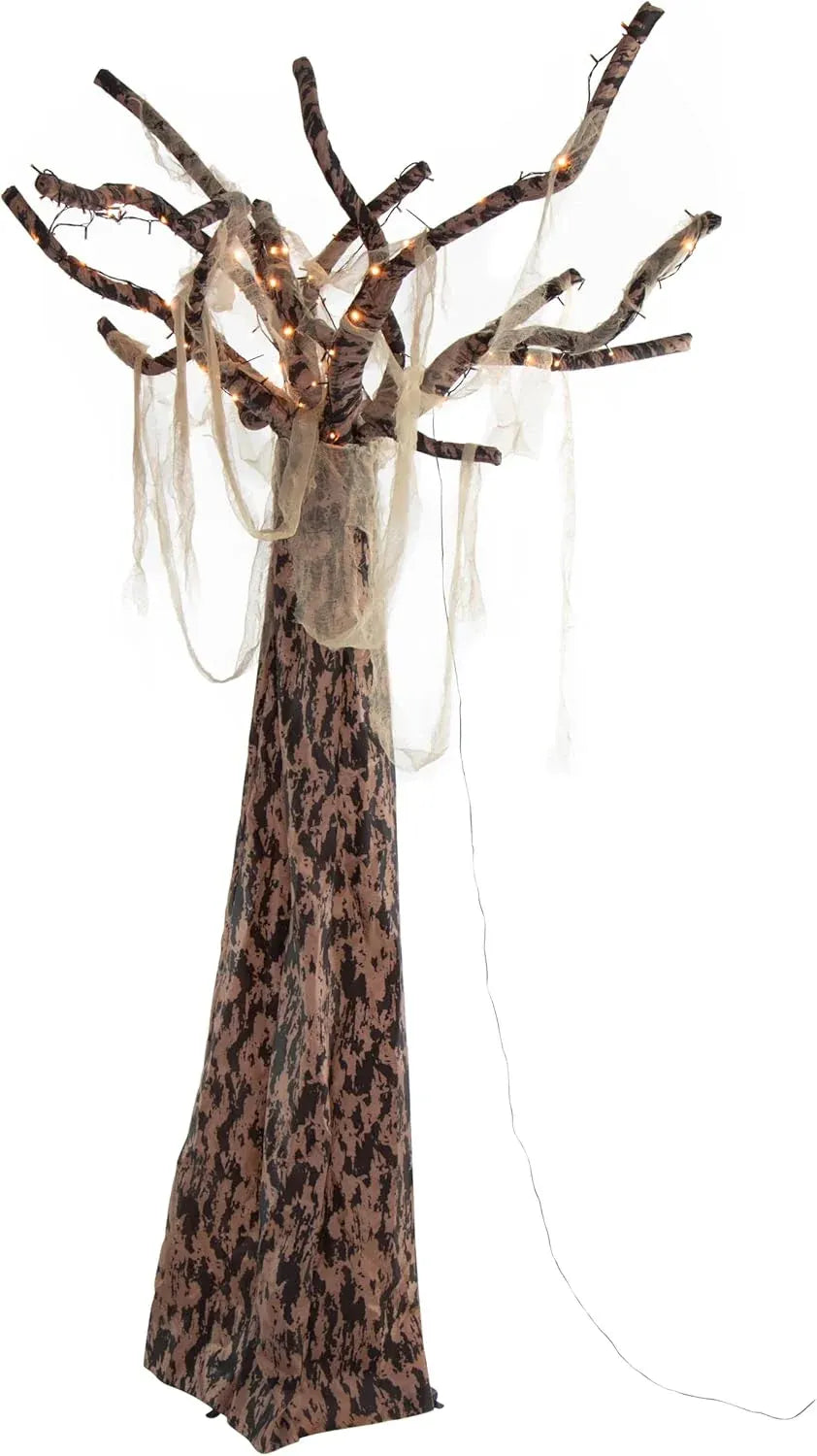 Haunted Hill Farm Life-Size Haunted Talking Tree Halloween Animatronic with Moving Mouth, Lights and Sound, Touch Activated and Battery Operated Indoor or Covered Outdoor Halloween Decorations