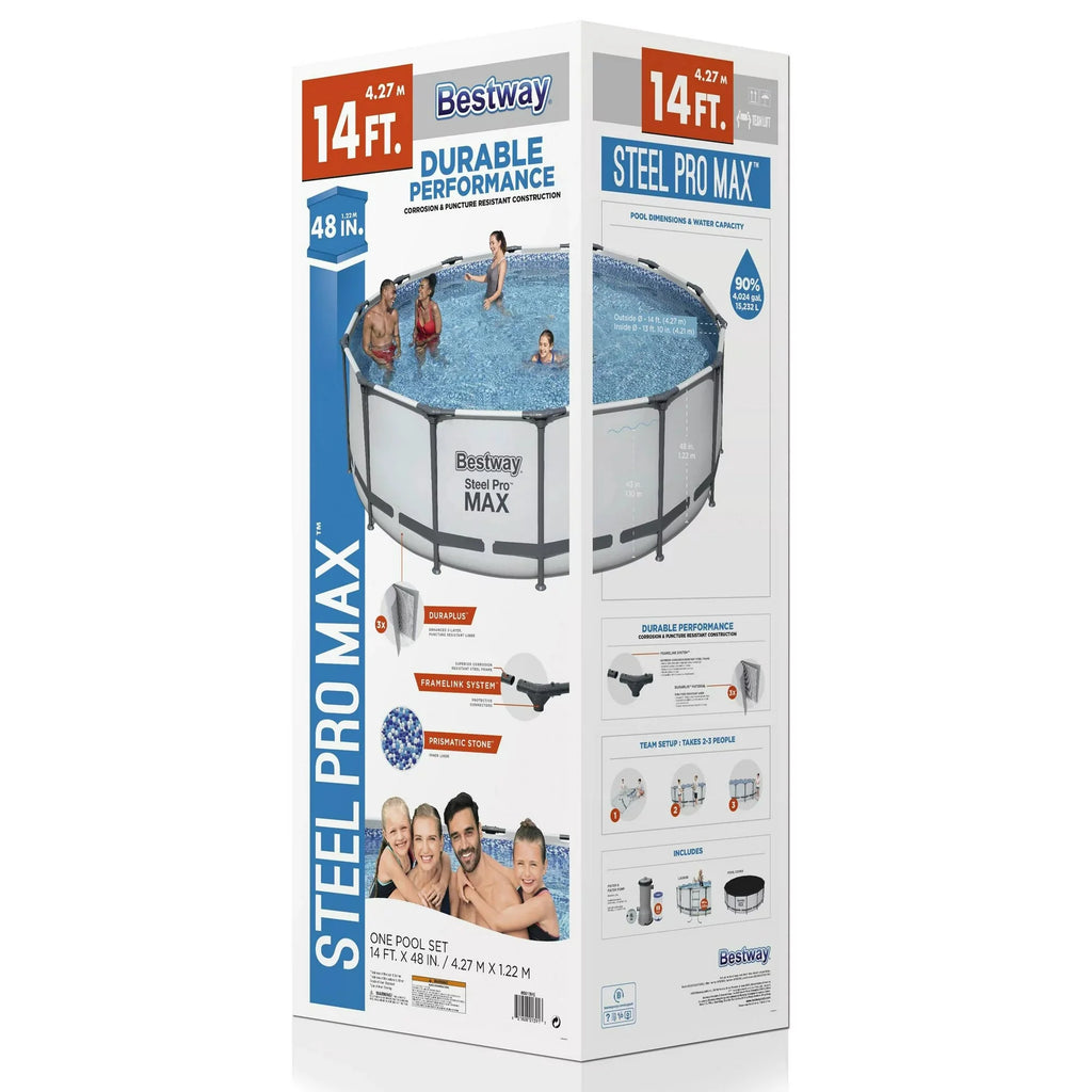 Bestway Steel Pro MAX 14' x 48 Round Above Ground Swimming Pool Set