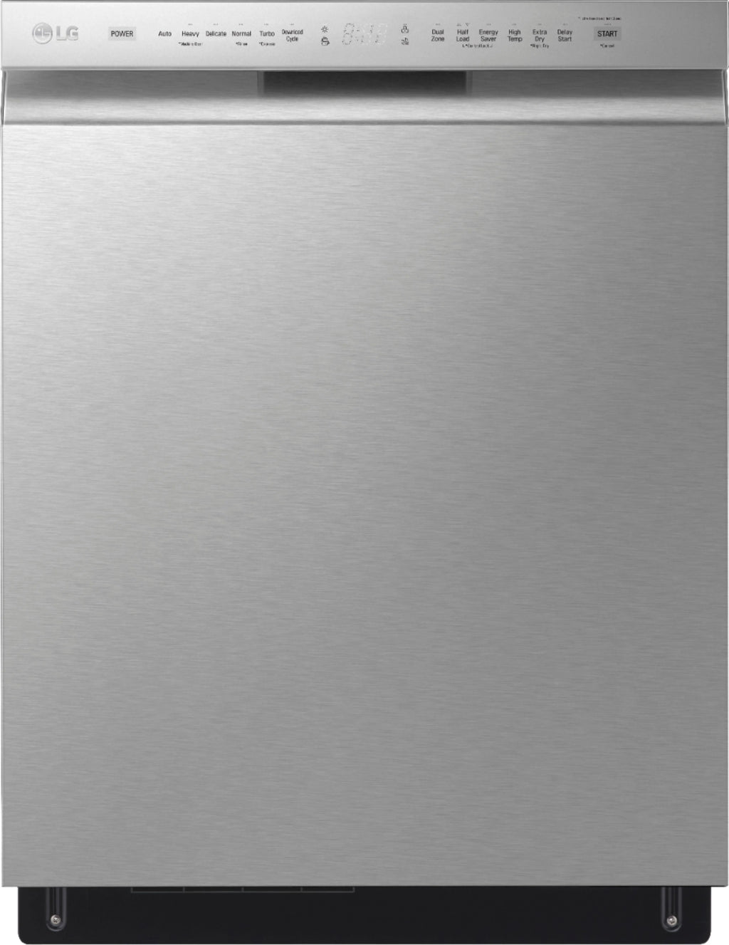 LG - 24 Front Control Smart Built-In Stainless Steel Tub Dishwasher with 3rd Rack, Quadwash, and 48dba - Stainless steel
