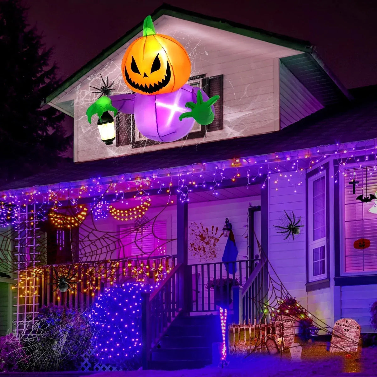 Halloween Inflatables Outdoor Decorations, Flying Pumpkin Broke Out from Window