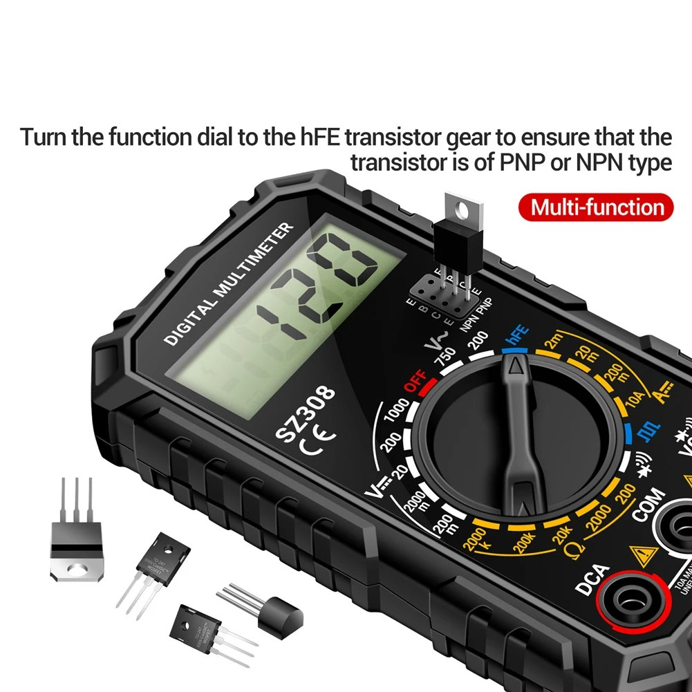 Digital Multimeter with Extended Probe Reach and Diode Testing for Electrical  Systems