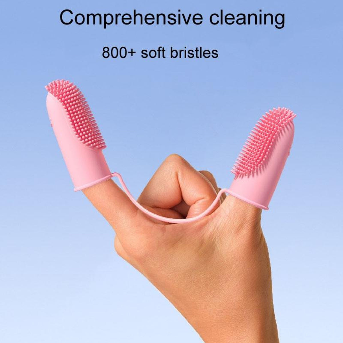 Finger Toothbrush for Dogs and Cats with Dual Design and 800  Bristles
