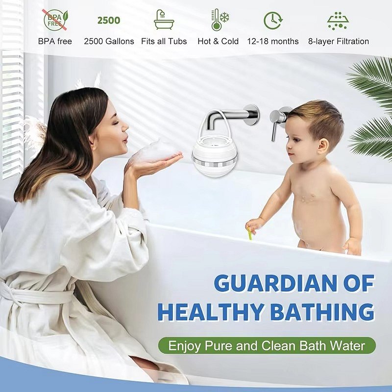 Faucet Mount Tub Filter with Eight-Layer Filtration and Mineral  Enrichment