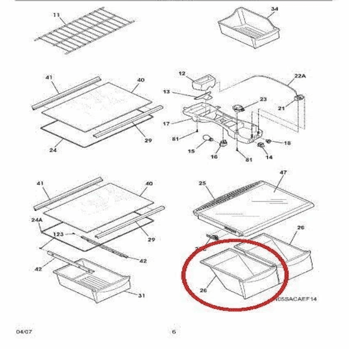 Clear Refrigerator Crisper Drawer Pan with Humidity Control and Tool-Free  Installation