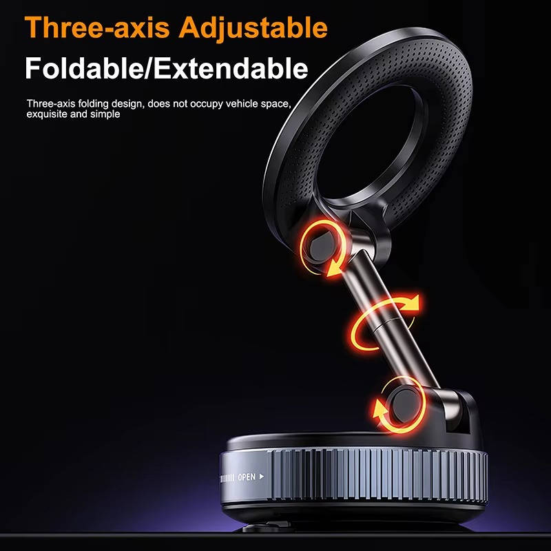Car Phone Mount with Magnetic Snap and 360° Rotating Arm for All  Devices