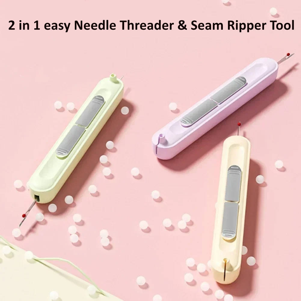 Dual Function Needle Threader with Seam Ripper, Stainless  Steel