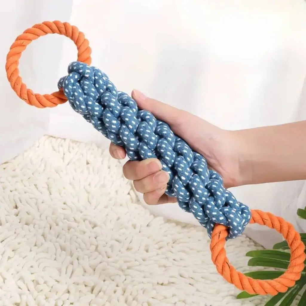 Cotton Rope Dog Toy with Twisted Fibers and Dental Cleaning Action for Medium Large  Dogs