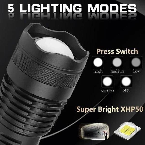 90000 Lumens Ultra Bright Rechargeable Flashlight
