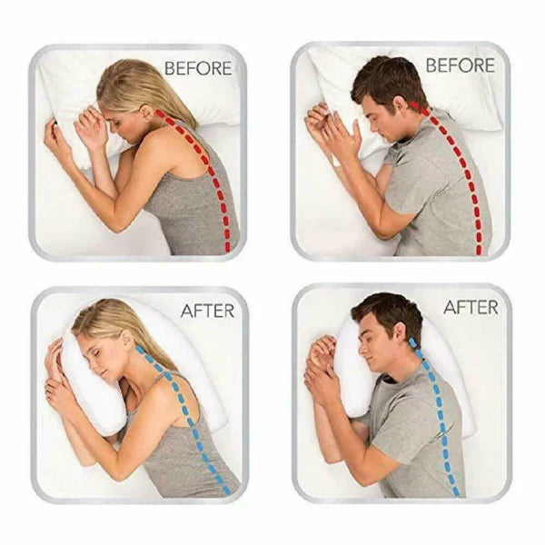 Ergonomic Side Sleeper Pillow With Comfort Ear Relief